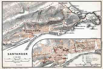 Santander city map, 1913