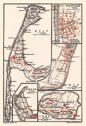 North Frisian Isles map, 1911