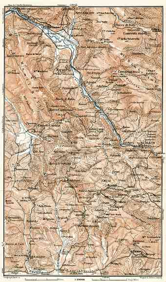 Sabine hills with Roviano map, 1909