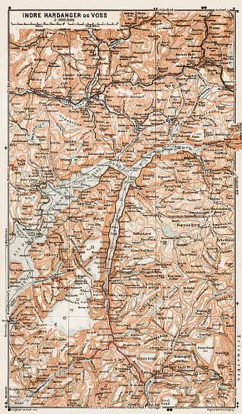 Indre Hardanger and Voss, region map, 1931