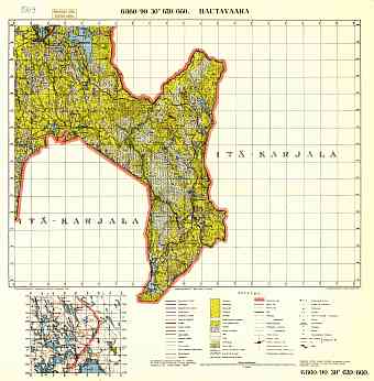 Hautavaara. Topografikartta 5213, 5124. Topographic map from 1941