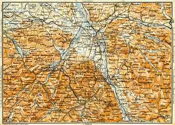 Salzburg, Reichental and environs map, 1906