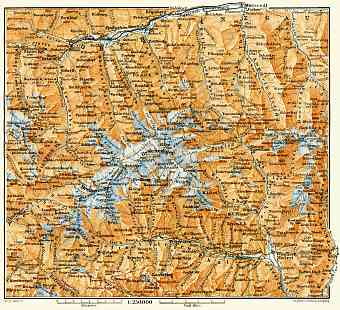 Upper Pinzgau (Oberpinzgau) map, 1906