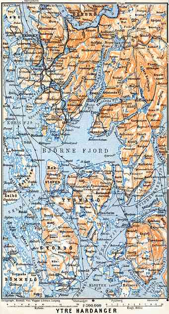 Lower Hardangs map, 1910