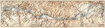 Map of the Course of the Rhine from Köln (Cologne) to Coblenz, 1906