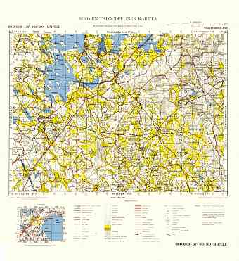 Simpele. Taloudellinen kartta 4123. Economic map from 1944