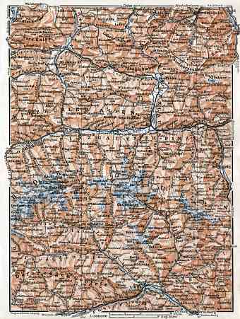 Kitzbühel (Kitzbühl) Alps and High Tatras region map, 1910