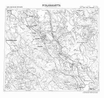 Bolšoje Tsvetotšnoje Lake. Rättijärvi. Pitäjänkartta 411102. Parish map from 1943