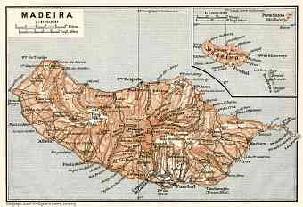 Madeira island map, 1911