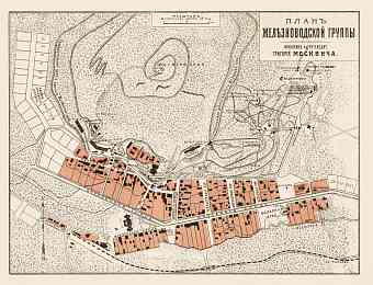 Zheleznovodsk (Желѣзноводскъ) town plan, 1912