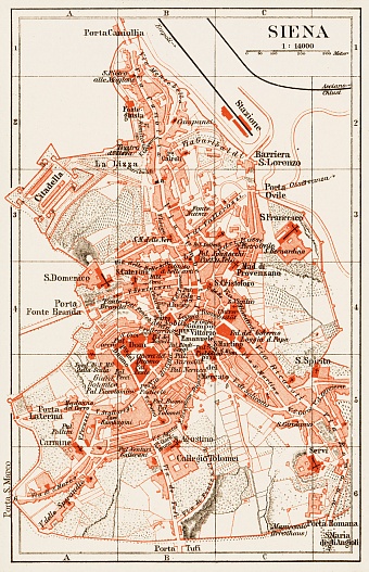 Siena city map, 1903