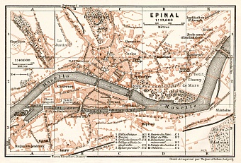 Épinal city map, 1909