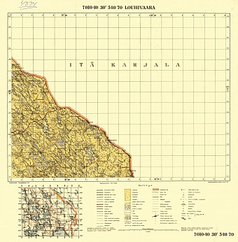 Louhivaara. Topografikartta 4334. Topographic map from 1934