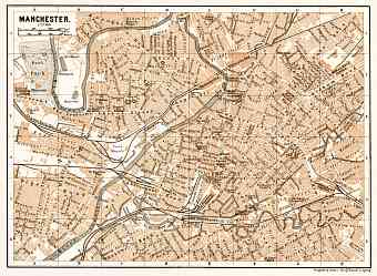 Manchester city map, 1906