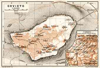 Orvieto city map, 1909