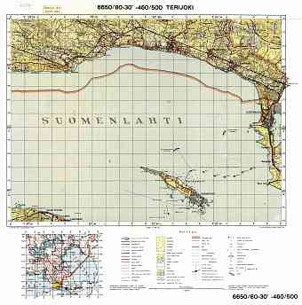 Zelenogorsk. Terijoki. Topografikartta 4014. Topographic map from 1937