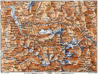 Romanche Valley and Vénéon Valley map, 1885