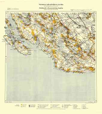 Primorsk. Koivisto. Taloudellinen kartta. Economic map from 1922