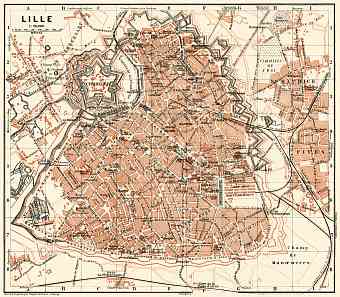 Lille city map, 1913