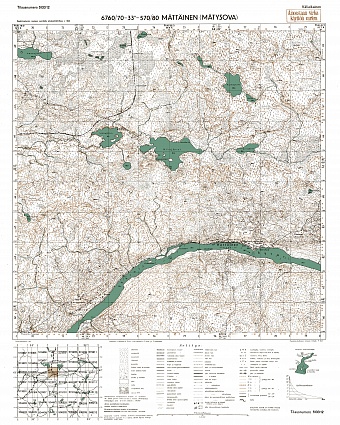 Mjatusovo. Mättäinen. Topografikartta 513312. Topographic map from 1943