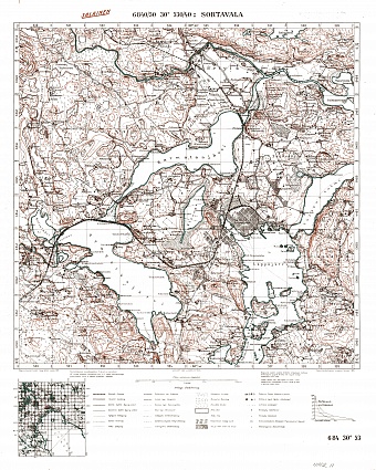 Sortavala. Topografikartta 414211. Topographic map from 1924