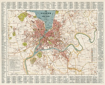 Geneva (Genf, Genève) and suburbs map, 1921