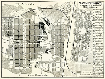 Tampere (Таммерфорсъ, Tammerfors) city map (in Russian), 1889