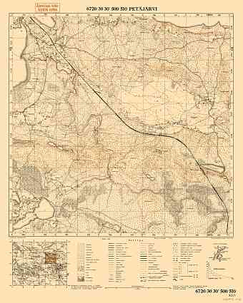 Petrovskoje. Petäjärvi. Topografikartta 404202. Topographic map from 1934