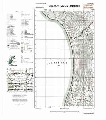 Gumbaritsy. Lautajoki. Topografikartta 502411. Topographic map from 1944