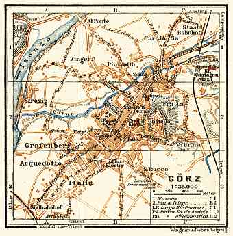 Görz (Gorizia) town plan, 1911