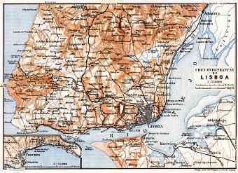 Lisbon (Lisboa) and environs map, 1929