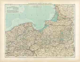 Northeastern Germany Map, 1905