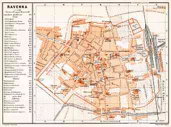 Ravenna city map, 1908