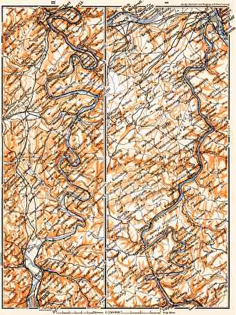 Map of the Course of the Rhine from Coblenz to Trier, 1905