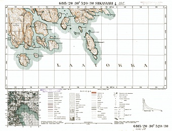 Svinoj Island. Siikasaari. Topografikartta 414108. Topographic map from 1939