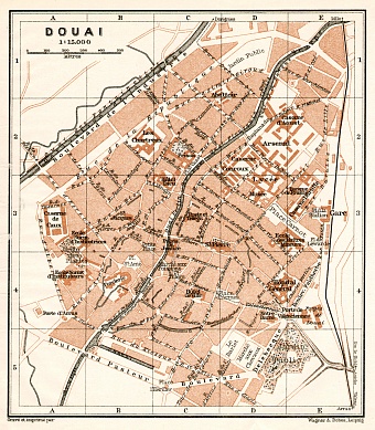 Douai city map, 1909