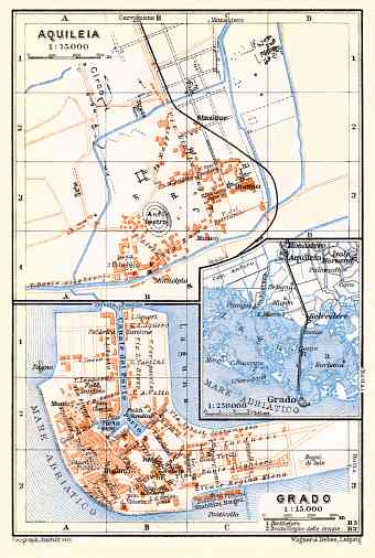 Aquileja and Grado town plans, 1929