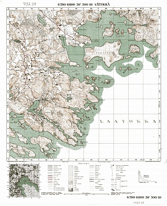 Vjatikkja. Vätikkä. Topografikartta 413203. Topographic map from 1932