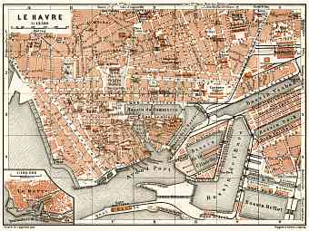 Le Havre city map, 1913