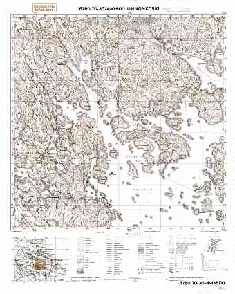 Gory (Unnonkoski Rapids). Unnonkoski. Topografikartta 411312. Topographic map from 1939