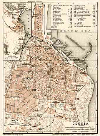 Odessa (Одесса, Odesa) city map, 1914