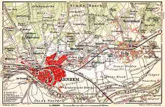 Arnhem and environs map, 1904