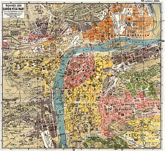 Prague (Praha) city map, 1924