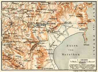 Marathon, environs map, 1908