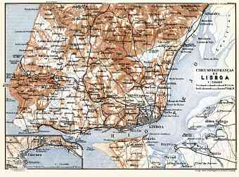 Lisbon (Lisboa) and environs map, 1913