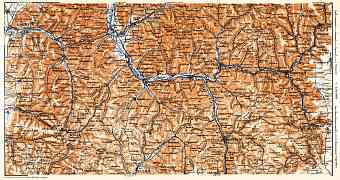 Schwarzwald (the Black Forest). Kinzig Valley (Kinzigtal) map, 1905