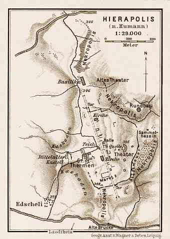 Hierapolis, ancient site map, 1914