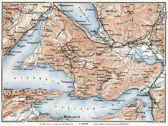 Rigi mountain and environs map, 1909