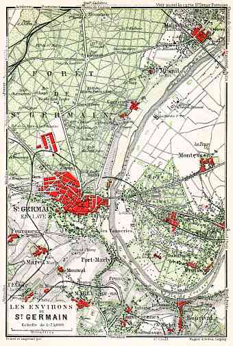 Saint-Germain-en-Laye and environs map, 1931