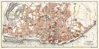 Lisbon (Lisboa) city map, 1913